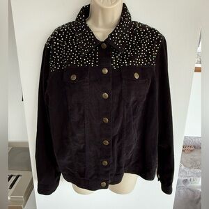 Cathy Daniels Black Studded Jean Jacket